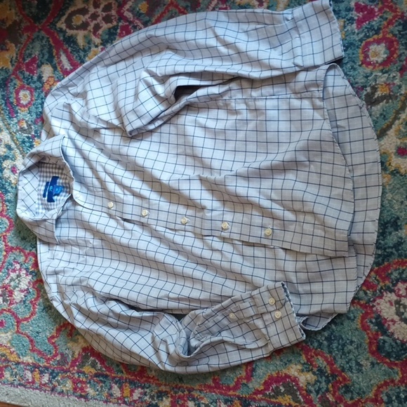 Egara Men's Blue Plaid Button Down Non Iron Shirt M - Picture 1 of 3